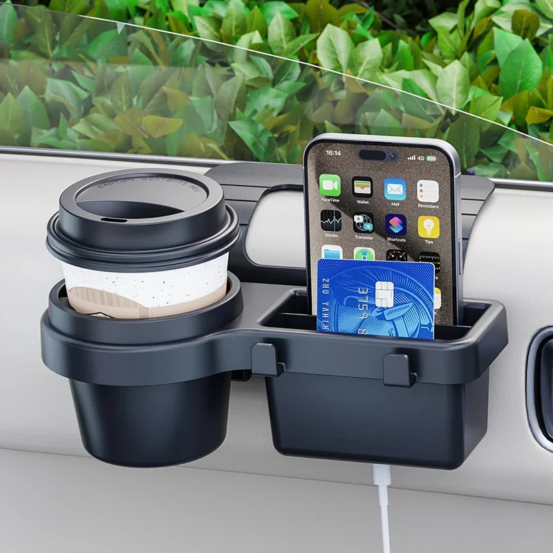 Phone Accessories Rack - 車用カップスタンド型スマホホルダーマウントトレイ、サイドドア・ウィンドウ収納バレルポケット、吊り下げ式収納ラック、車内アクセサリー付き