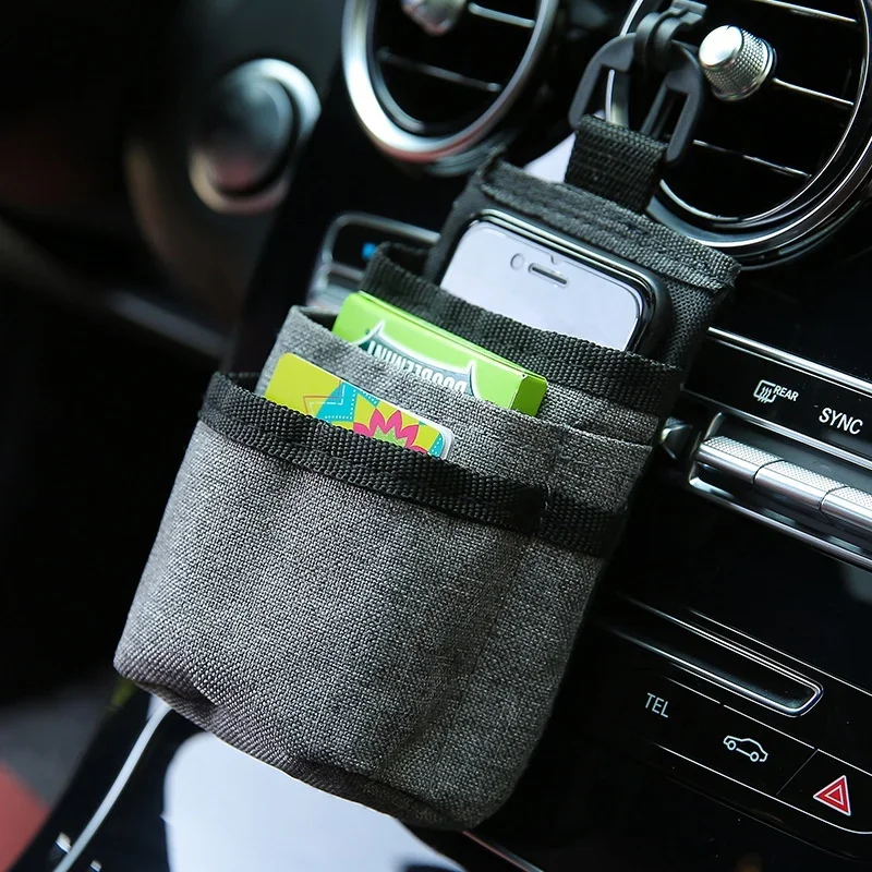 Phone Accessories Rack - 車の収納オーガナイザーボックス、オックスフォードバッグ、ハンギングホルダー、コンセント、ベント、収納、整理、車、電話ポケット、バケットバッグ、カーアクセサリー