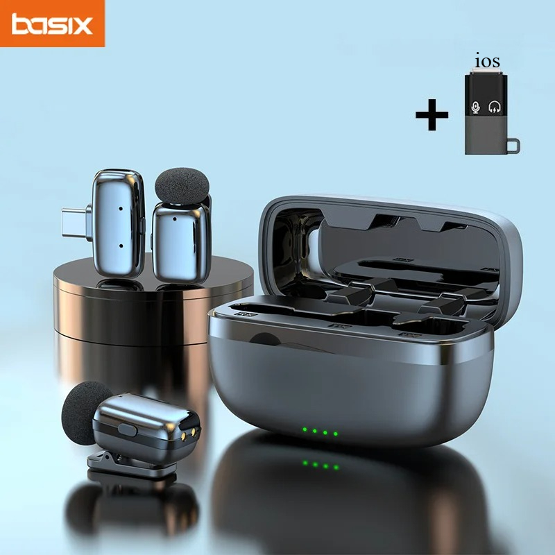 Phone Accessories And Cases - ワイヤレスラベリアマイクセット 充電ケース付き ミニラペルマイク ビデオ録画用 Androidスマホ ライブ配信用