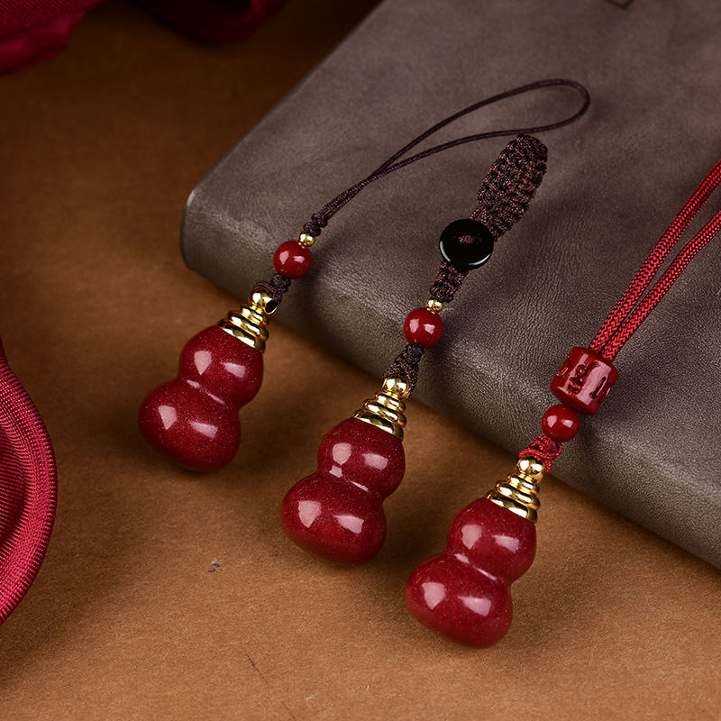 Phone Accessories Red - 女性用の赤いシナバーペンダント,中空ボトルネックレス,キーバックル,高級ジュエリー,電話チェーン,ギフトアクセサリーを開くことができます