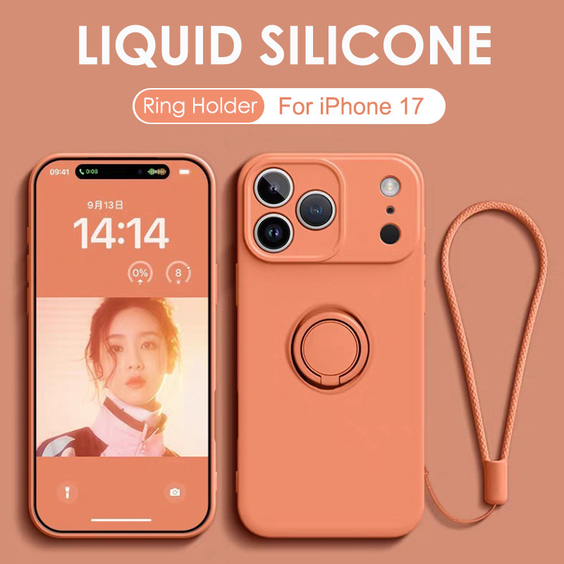 Phone Accessories Ring Holder - 液体シリコンリングスタンド付きマグネット式iPhoneケース iPhone 12/13 mini/14/15/16/17/18 Pro Max