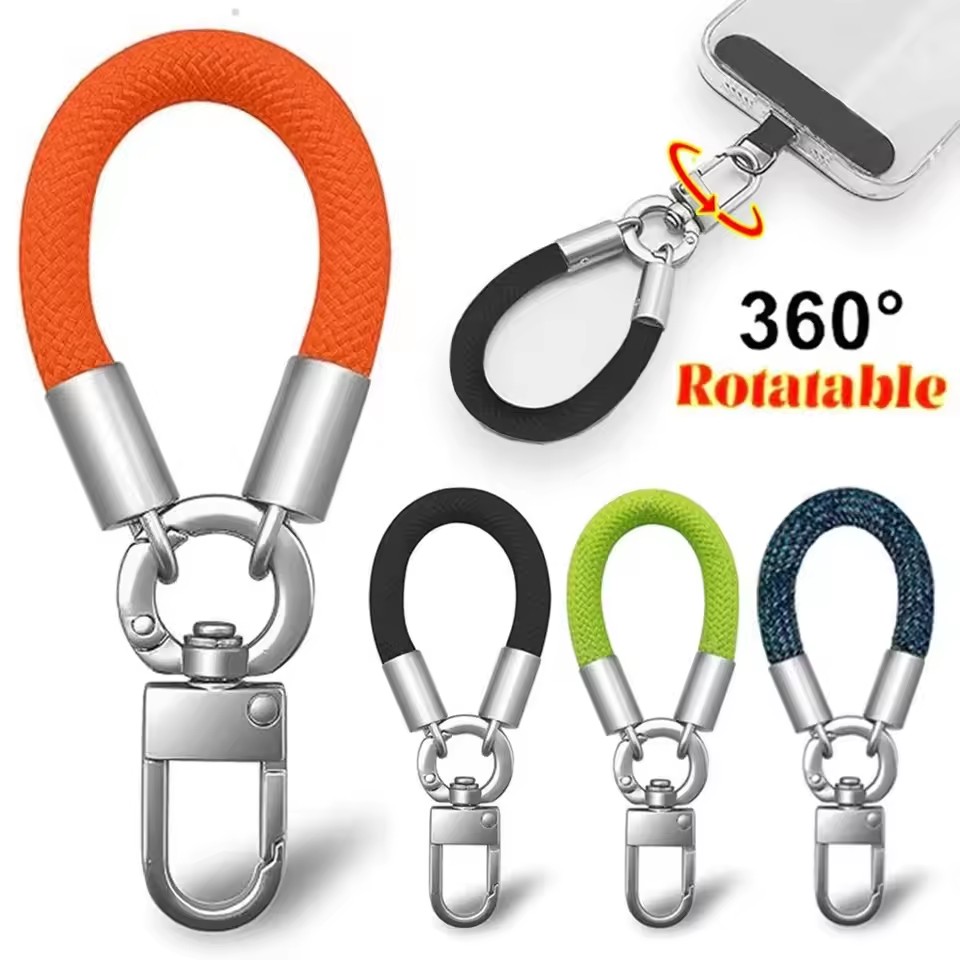 Phone Accessories And Electronics - 金属製スマホストラップガスケットパッチ回転式メタルバックル吊り下げスチールクリップカードコードタブ携帯電話アクセサリー