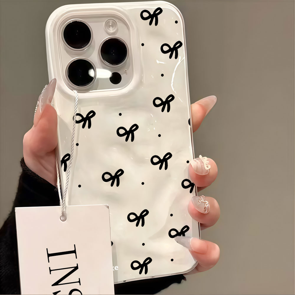 Phone Accessories Red - 3D水波紋レッドハートプリントiPhoneケース iPhone 17 16 15 14