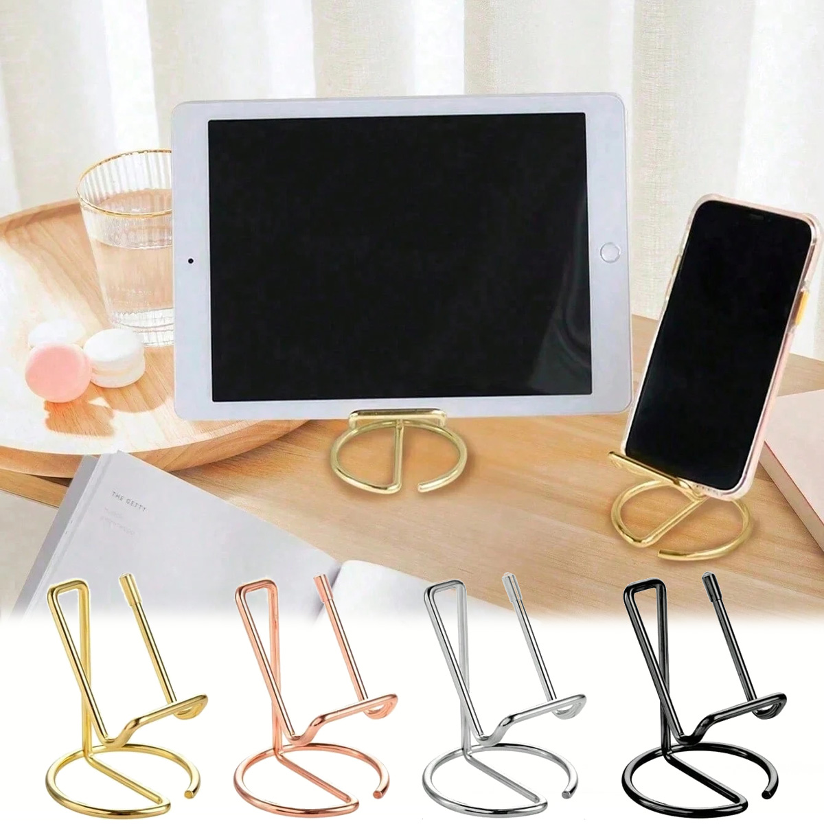 Phone Accessories Rack - デスク用ポータブル携帯電話スタンド シンプルな金属製名刺ホルダー ユニバーサル収納ラックアクセサリー 電話タブレットに適しています