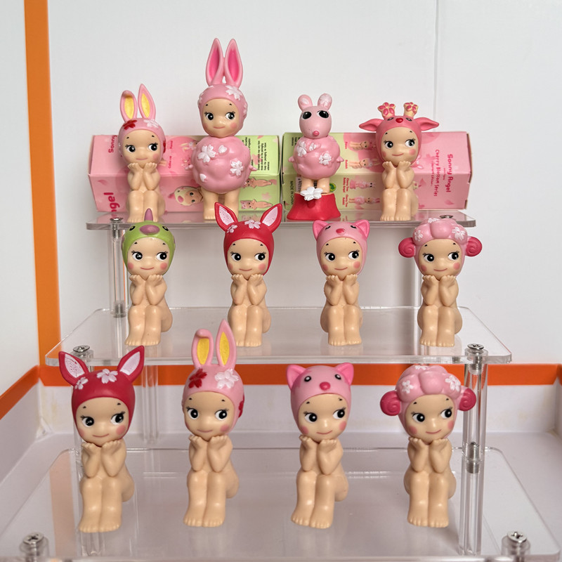 Phone Accessories Sonny Angel - キュートなエンジェルブラインドボックストイ – 桜の花をかぶった座りポーズシリーズ（ミニアニメフィギュア/コレクターズアイテム） – 誕生日やクリスマスのギフトに