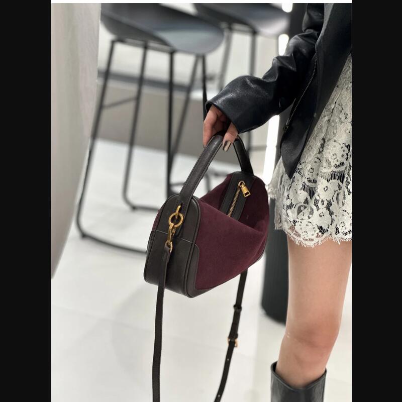 Phone Accessories Brands - 女性の本物のスエード牛革ショルダーバッグレトロ大容量牛クロスボディバッグハンドバッグ高級ブランドバッグアクセサリー