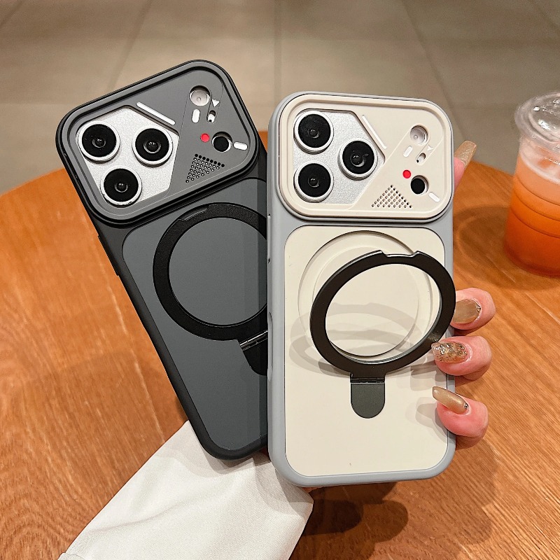 Phone Accessories Ring Holder - 高級メタルリングホルダー付きマグネット式iPhoneケース iPhone 17 Air 18 16