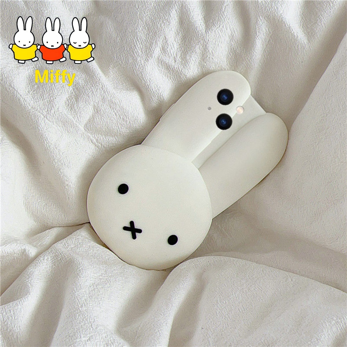 Phone Accessories Images - ミッフィーウサギ白シリコン電話ケース漫画大きな耳ミッフィーアニメ画像パーソナライズされたクリエイティブ Iphone ケースかわいいパーティーギフト