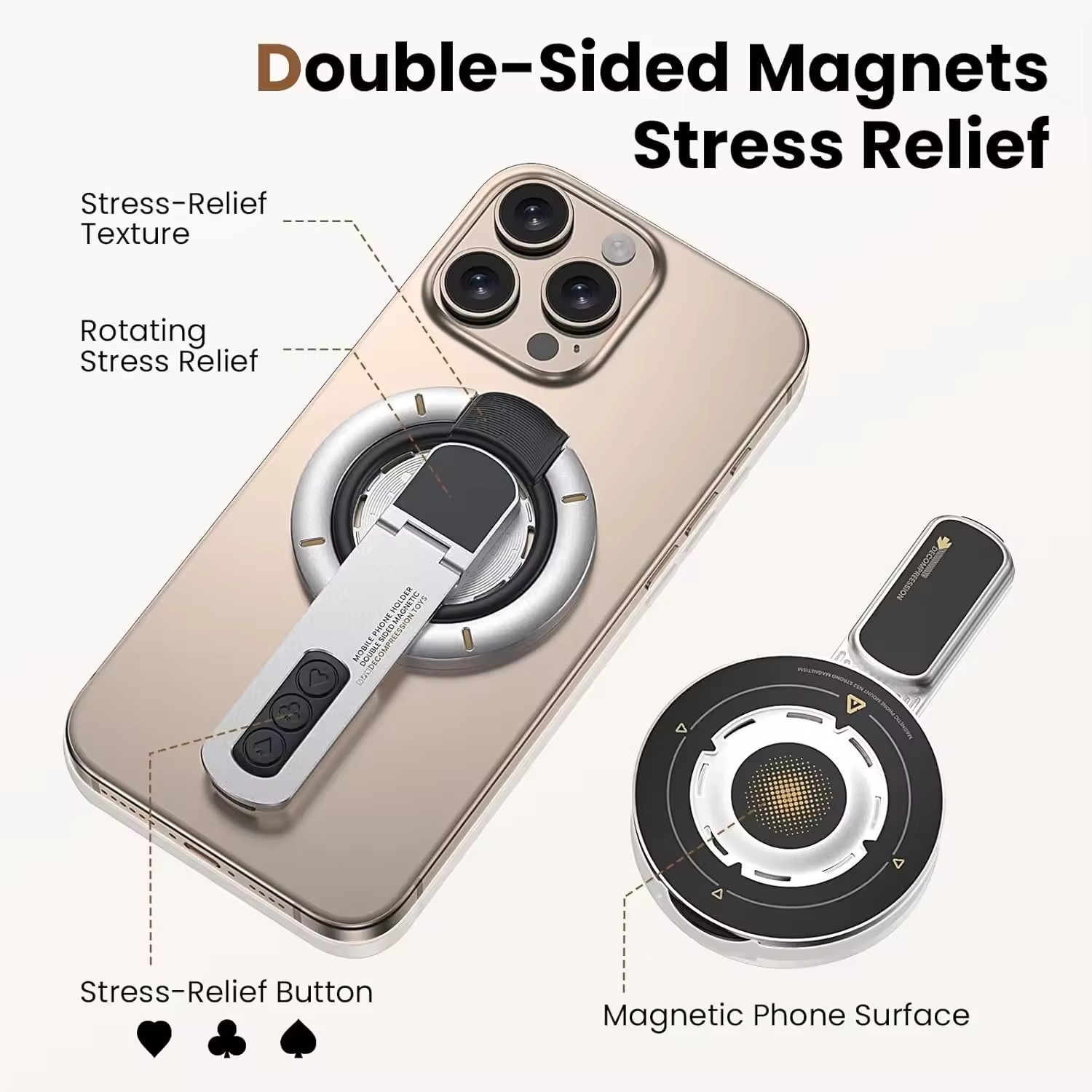 両面磁気フィンガーリングホルダー回転式スマホスタンド多機能ス - Phone Accessories For Men のレビューと価格