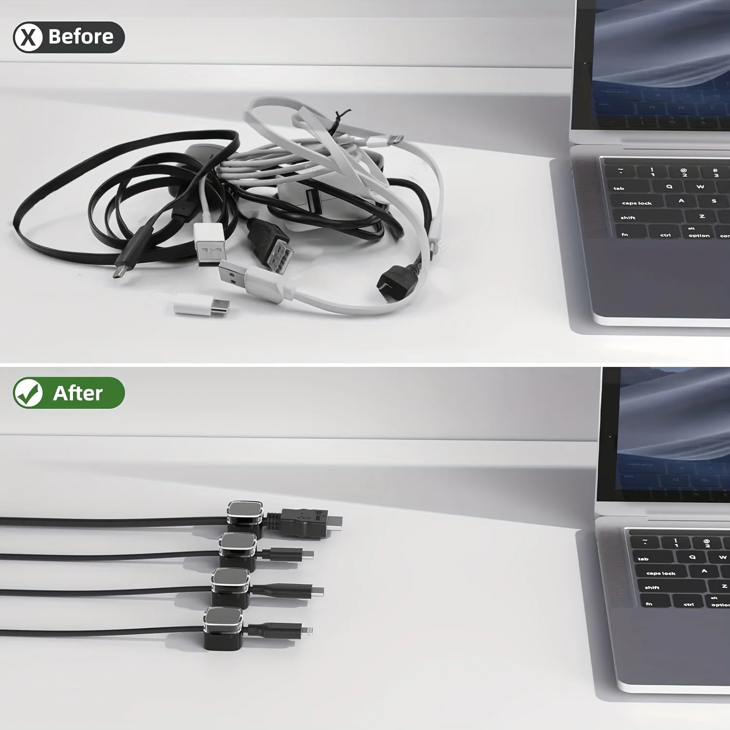 Vikefon-磁気ケーブル管理クリップ、マルチカラーコード - Phone Accessories Hooks のレビューと価格