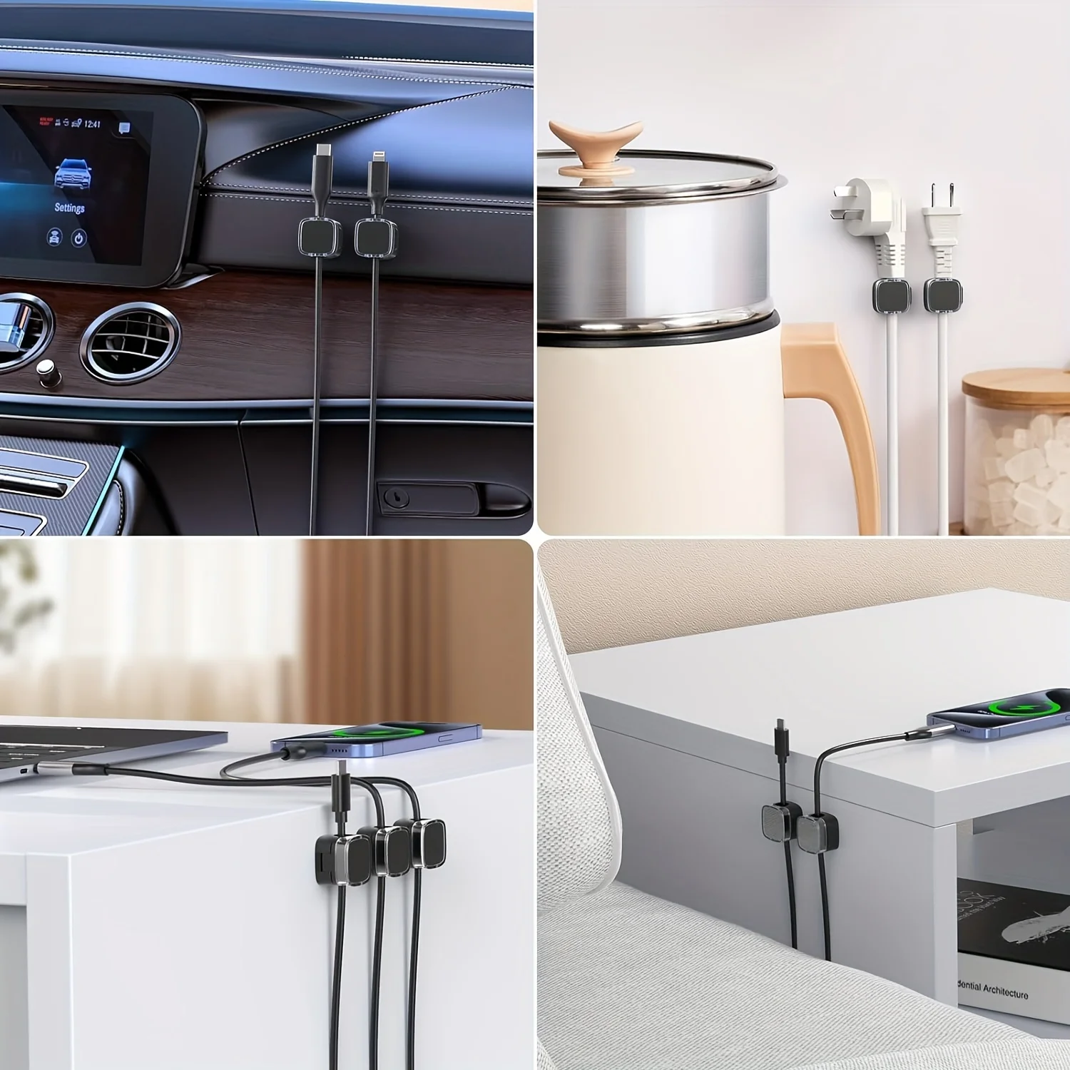Vikefon-磁気ケーブル管理クリップ、マルチカラーコード - Phone Accessories Hooks のレビューと価格