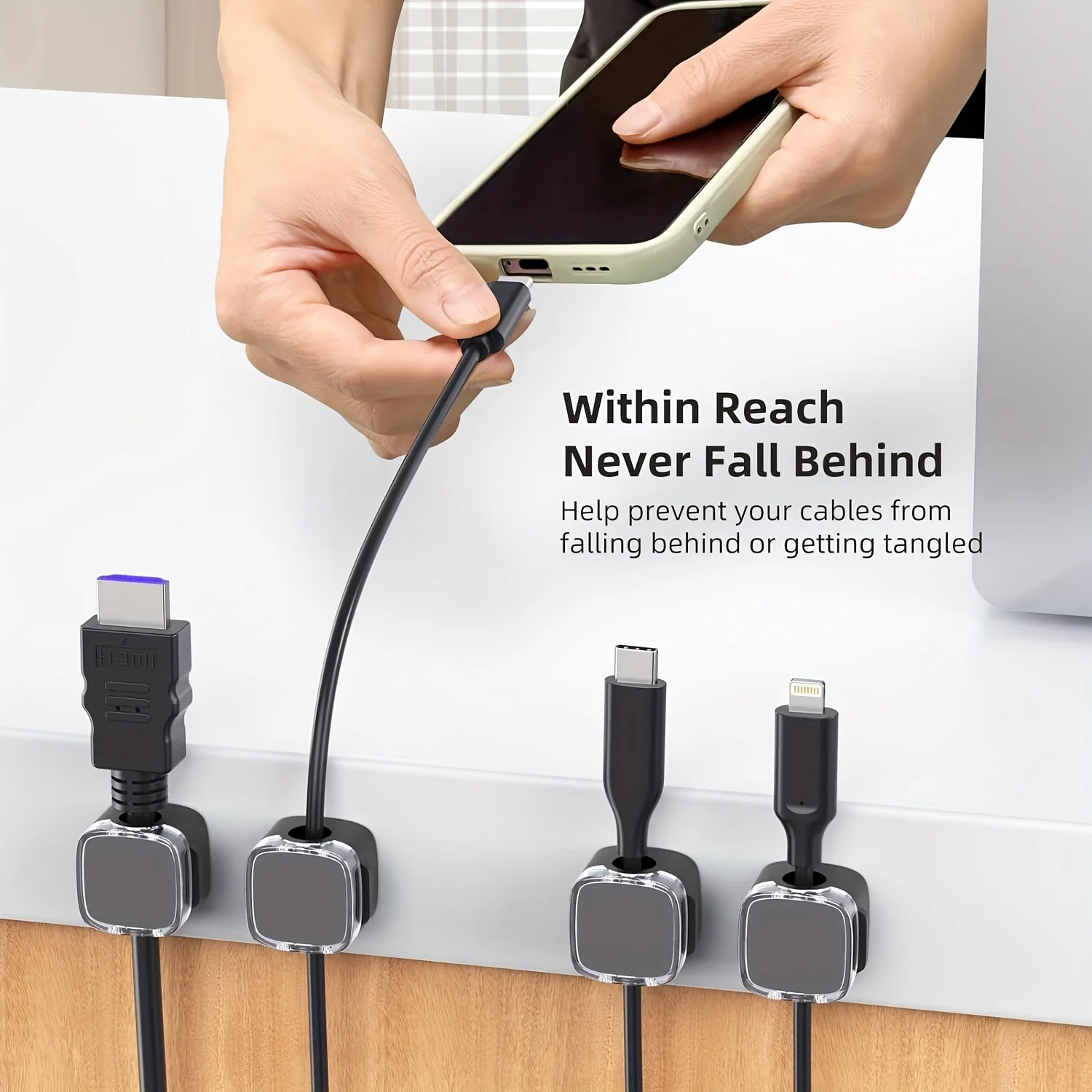 Vikefon-磁気ケーブル管理クリップ、マルチカラーコード - Phone Accessories Hooks のレビューと価格