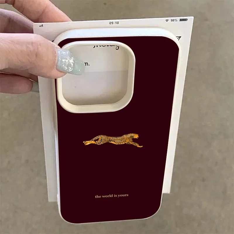 ファッションレオパード柄ワインレッドソフトフォンケース iP - Phone Accessories Red のレビューと価格