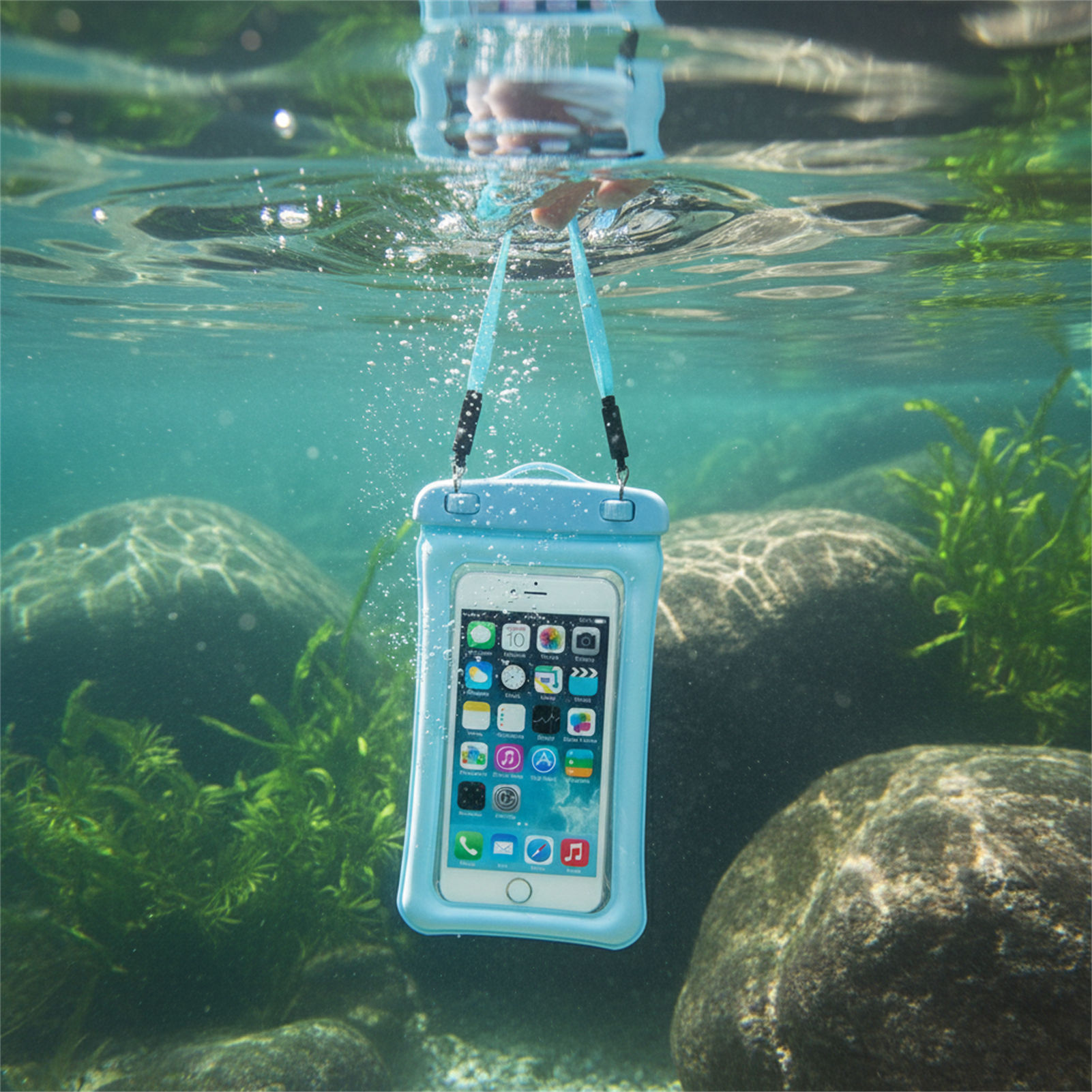 青黒の防水携帯電話バッグ、透明PVCタッチスクリーン付き携帯 - Phone Accessories For Men のレビューと価格