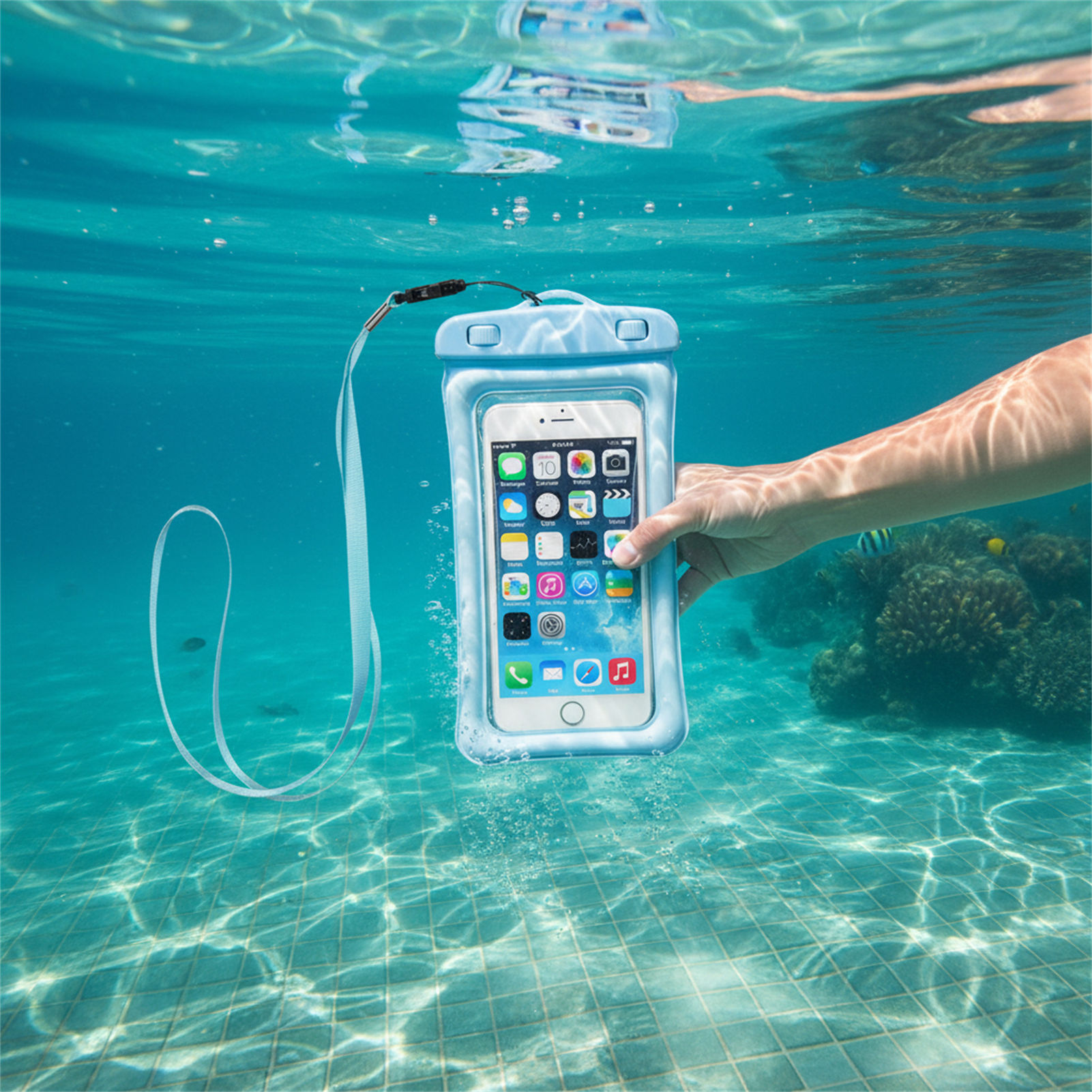 青黒の防水携帯電話バッグ、透明PVCタッチスクリーン付き携帯 - Phone Accessories For Men のレビューと価格