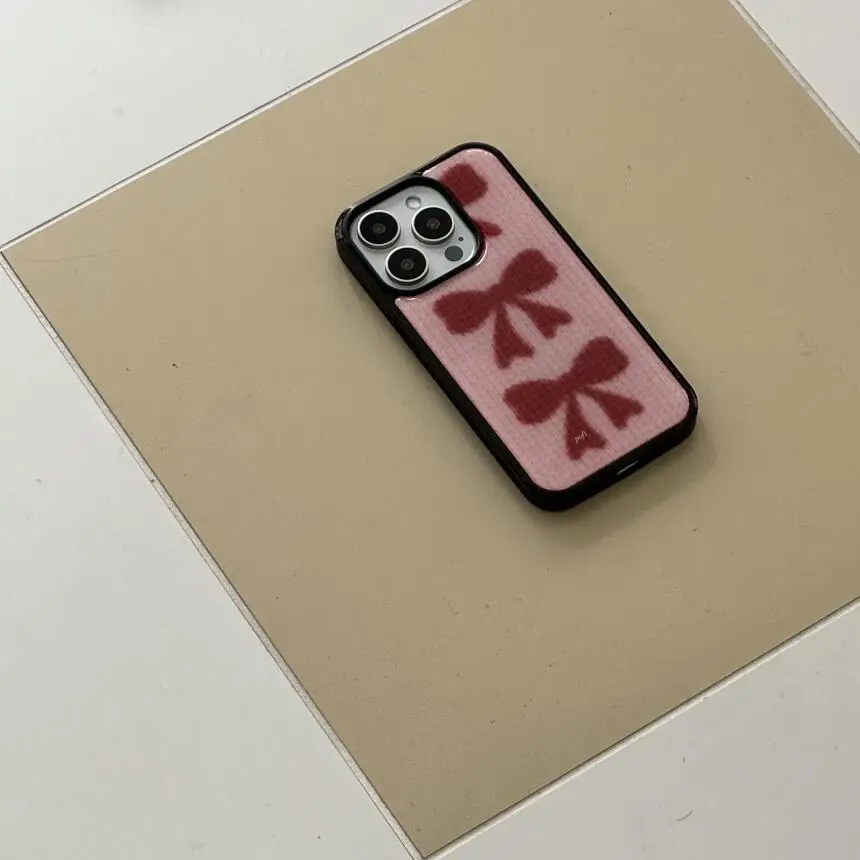 冬のフルスクリーン可愛い赤いリボン光沢のある表面のスマホケー - Phone Accessories Red のレビューと価格
