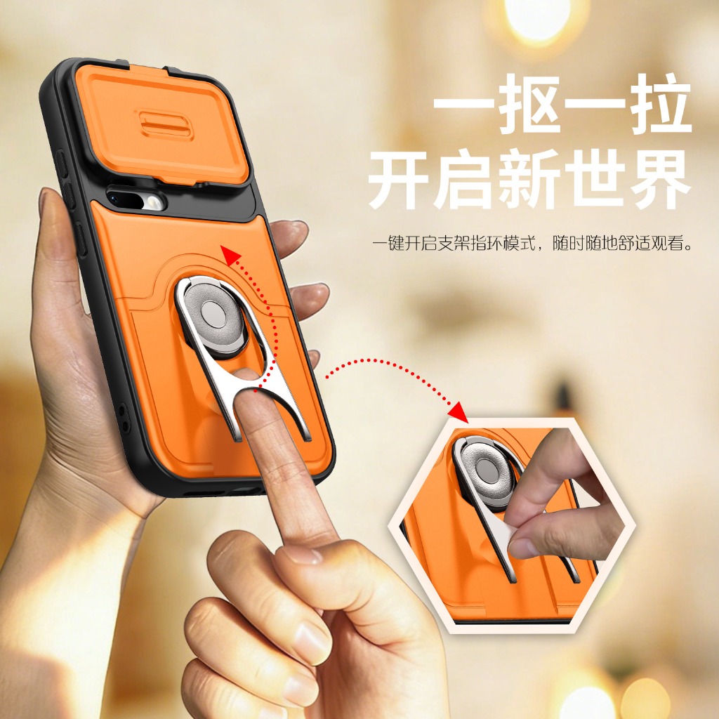 スライドカメラレンズプロテクター付きスマホケース Xiaom - Phone Accessories Ring Holder のレビューと価格