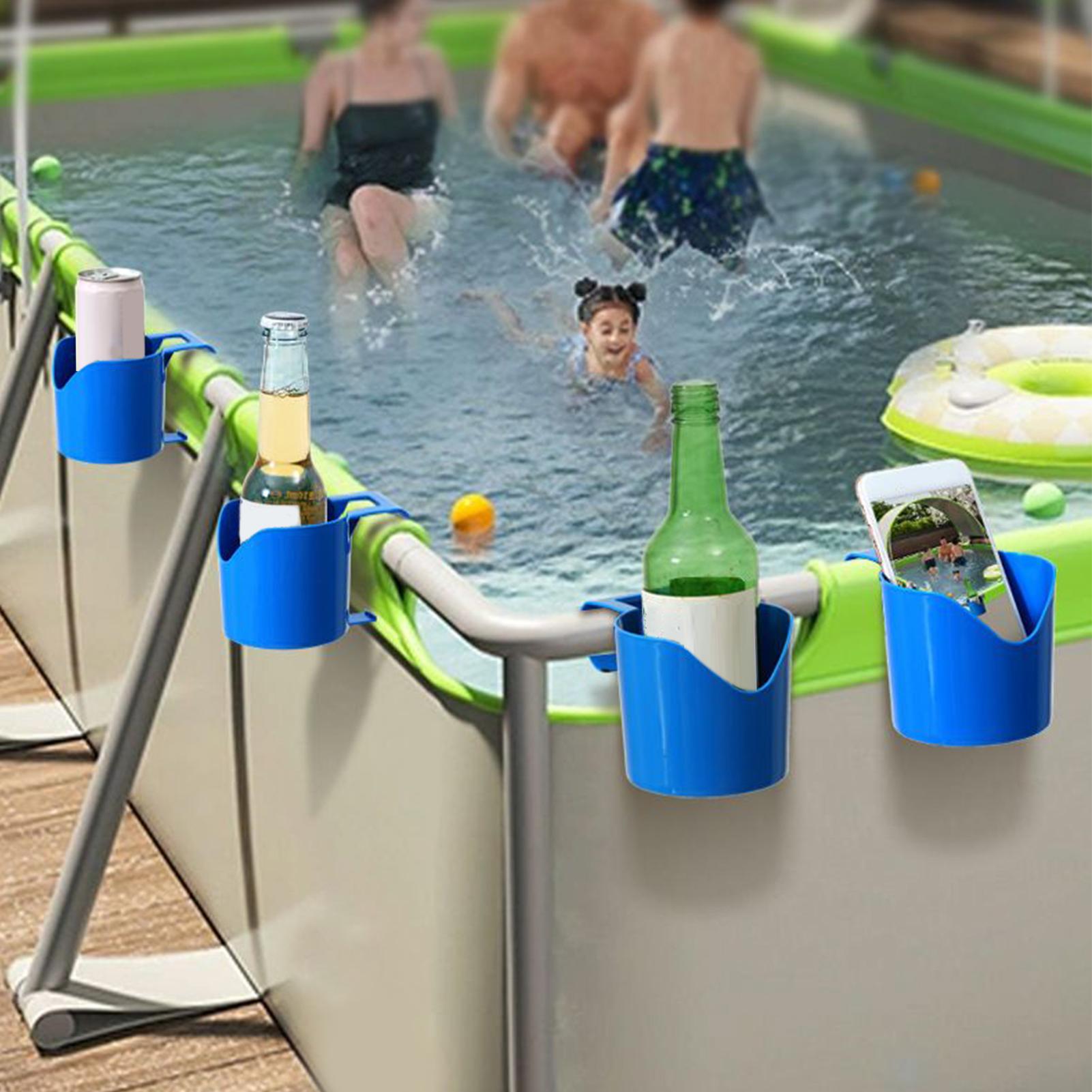 4 個のスイミングプールサイドドリンクホルダービール電話収納 - Phone Accessories Rack のレビューと価格