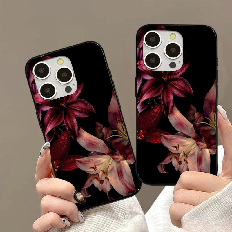 エレガントな赤いユリの花柄 iPhoneケース iPhone - Phone Accessories Red のレビューと価格