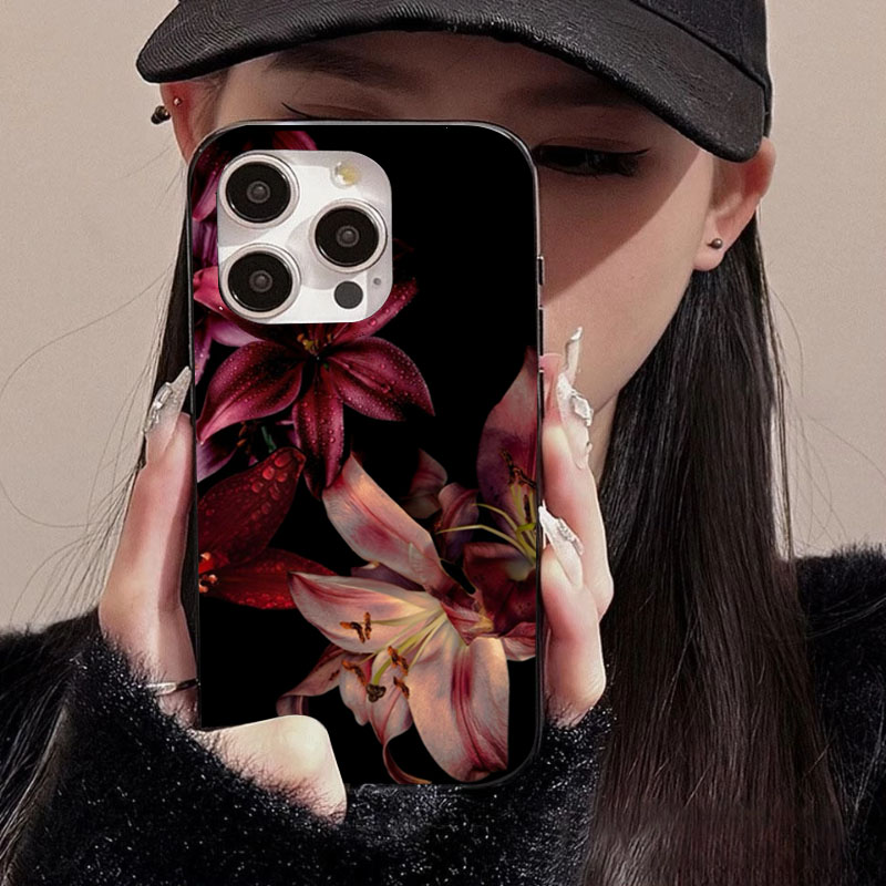 エレガントな赤いユリの花柄 iPhoneケース iPhone - Phone Accessories Red のレビューと価格