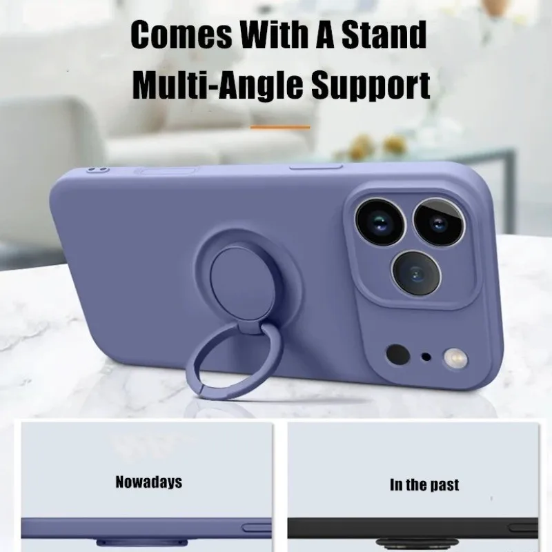 液体シリコンリングスタンド付きマグネット式iPhoneケース - Phone Accessories Ring Holder のレビューと価格