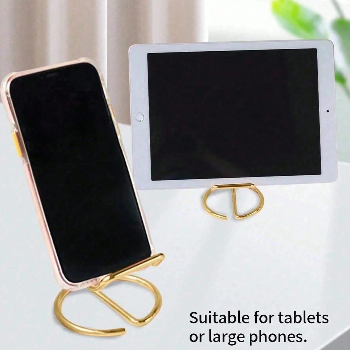 デスク用ポータブル携帯電話スタンド シンプルな金属製名刺ホル - Phone Accessories Rack のレビューと価格