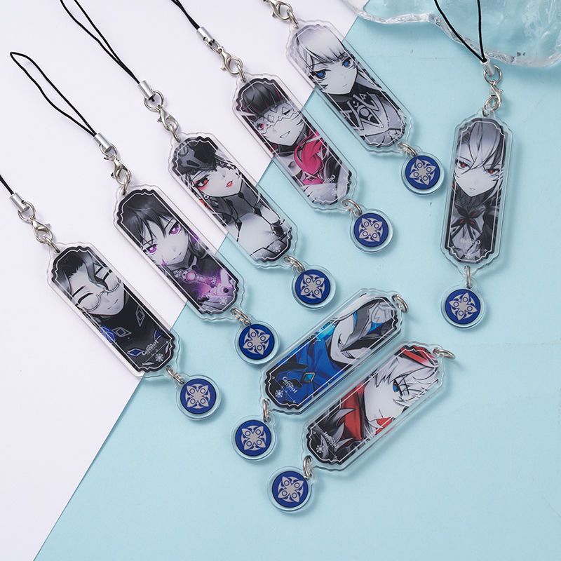 8 個アニメキーホルダー原神インパクトファトゥイピエロザドク - Phone Accessories Keychain のレビューと価格