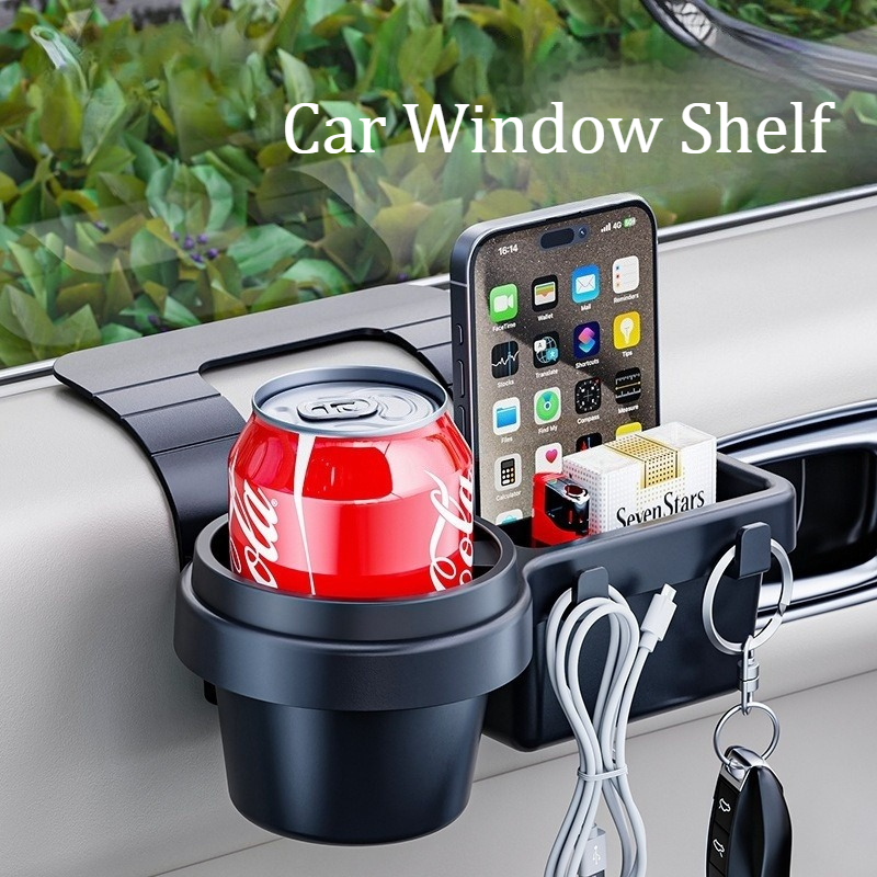 車のサイドドア窓用吊り下げ収納ラック、カップホルダー付き携帯 - Phone Accessories Rack のレビューと価格