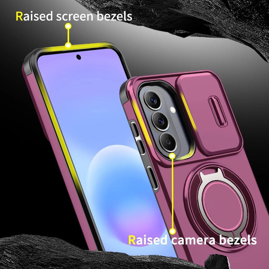360度回転マグネットリングホルダー付きアーマーケース Sa - Phone Accessories Ring Holder のレビューと価格