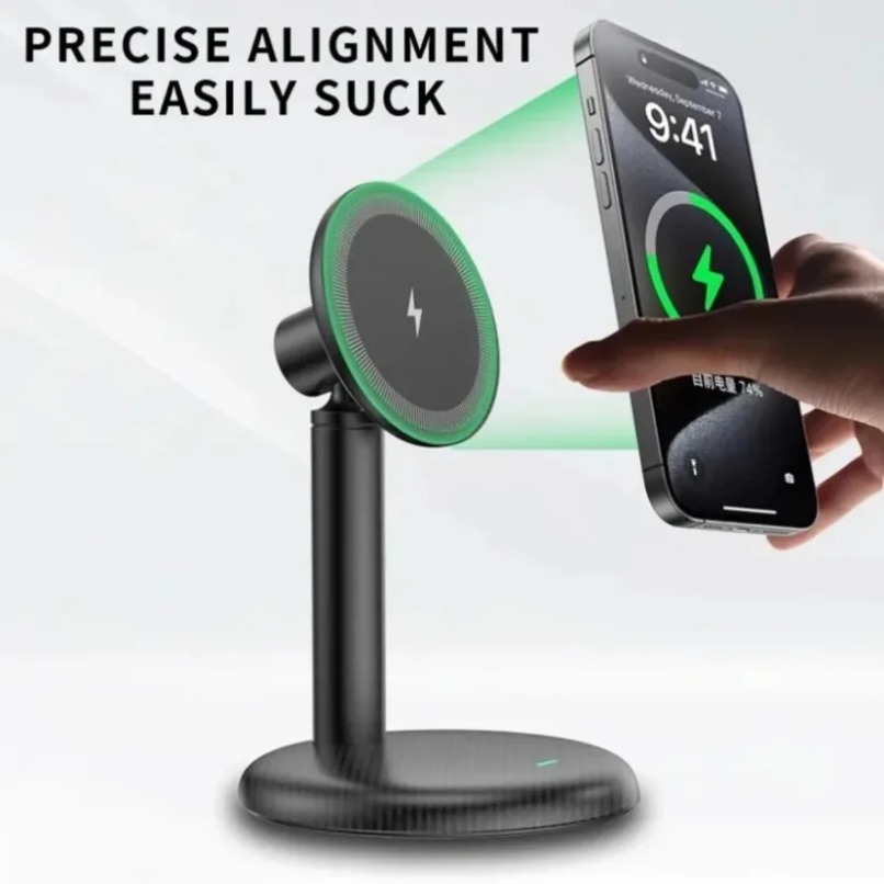 デスクトップ磁気電話スタンド高速ワイヤレス充電器ホルダー M - Phone Accessories And Electronics のレビューと価格