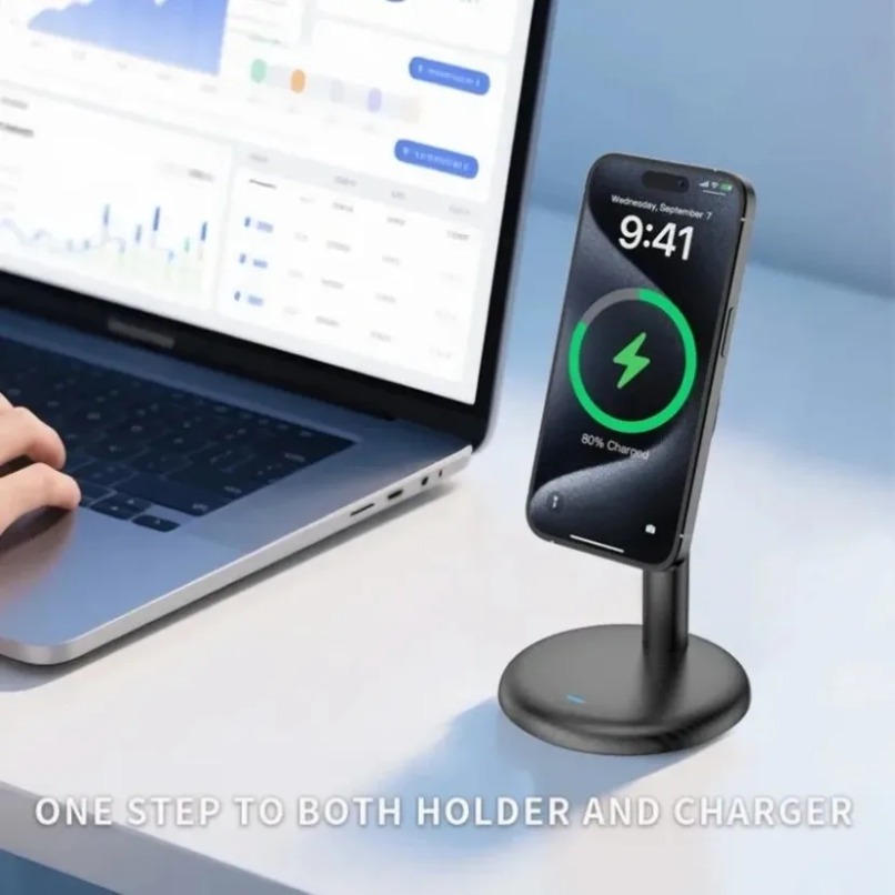 デスクトップ磁気電話スタンド高速ワイヤレス充電器ホルダー M - Phone Accessories And Electronics のレビューと価格