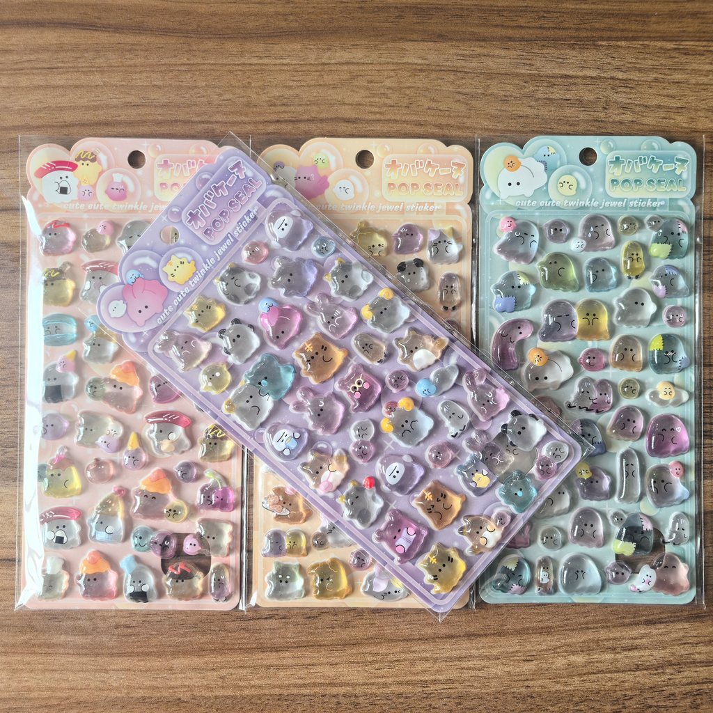 かわいい透明ポップシールステッカー 4 枚 - ジャーナル、 - Phone Accessories Store のレビューと価格