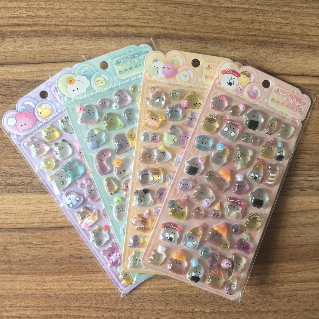 かわいい透明ポップシールステッカー 4 枚 - ジャーナル、 - Phone Accessories Store のレビューと価格