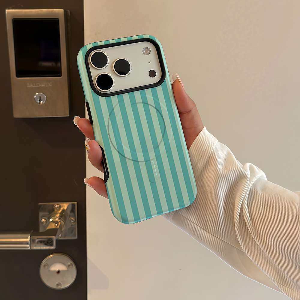 ミントストライプのダブルレイヤーバックカバー iPhone  - Phone Accessories And Cases のレビューと価格