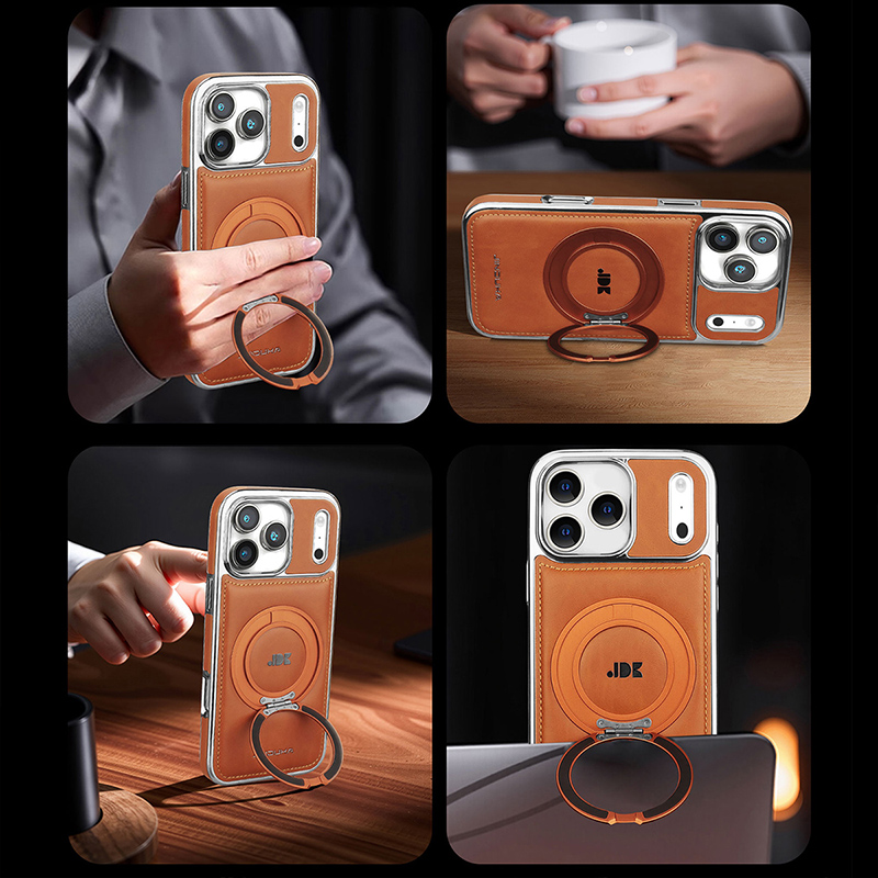 高級マグネット式360度回転キックスタンド付きレザー製iPh - Phone Accessories Ring Holder のレビューと価格